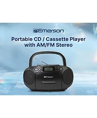 Emerson Epb-3003 Portable Cd / Cassette Player with Am/Fm Radio, Programmable Memory, Dual Stereo Speakers - Black