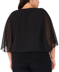 Msk Plus Embellished Chiffon Blouse