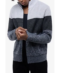 Cultura Men's Full Zip Mock Neck Sweater With Fleece Lining
