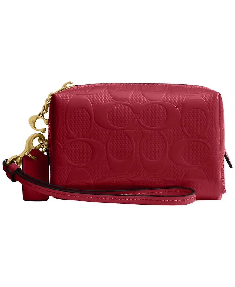 Coach Boxed Mini Patent Signature Leather Essential Cosmetic Pouch