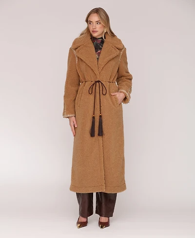 Avec Les Filles Women's Long Sleeve Oversized Belted Coat