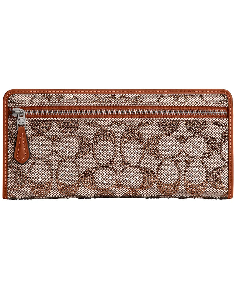 Coach Crystal Signature Jacquard Essential Slim Wallet