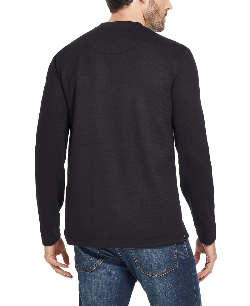 Weatherproof Vintage Men's Long Sleeved Waffle Henley T-shirt