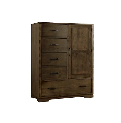 Westwood Design Dovetail Contemporary Wood Chifferobe in Graphite Gray
