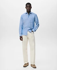Mango Men's Pocket Linen Shirt