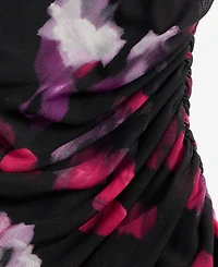 I.n.c. International Concepts Women's Printed Long-Sleeve Draped Mesh Top
