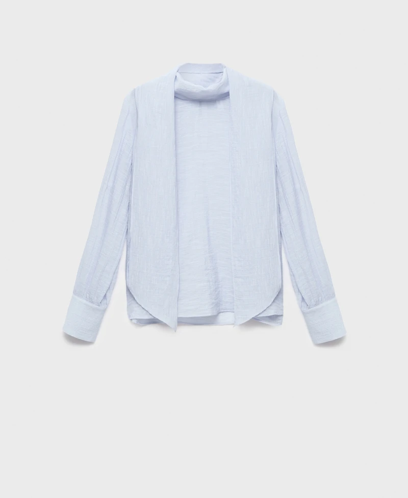 Mango Women's Foulard Detail Textured Blouse