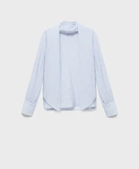 Mango Women's Foulard Detail Textured Blouse