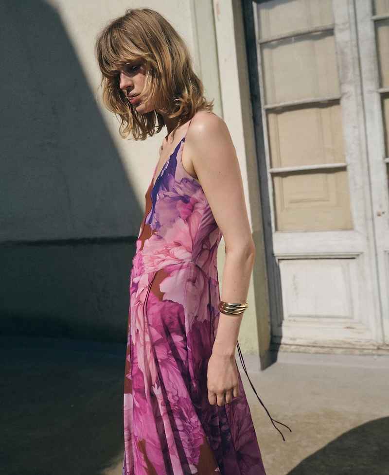 Mango Women's Floral Godet Dress