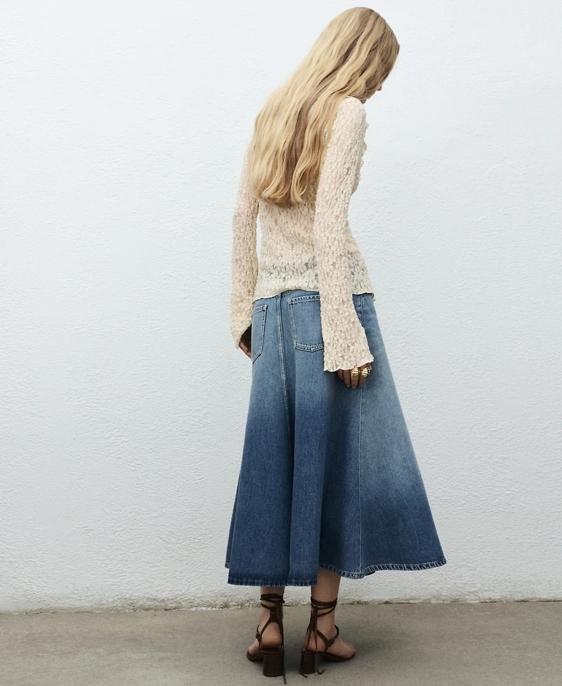 Mango Women's Ruffled Lace Blouse