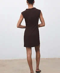 Mango Women's Draped Collar Short Dress