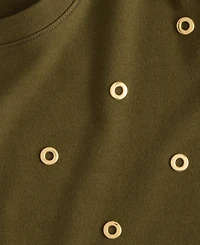 I.n.c. International Concepts Women's Short-Sleeve Grommet Top, Macy's Exclusive