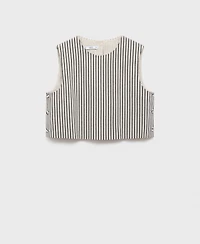 Mango Women's Buttons Striped Top