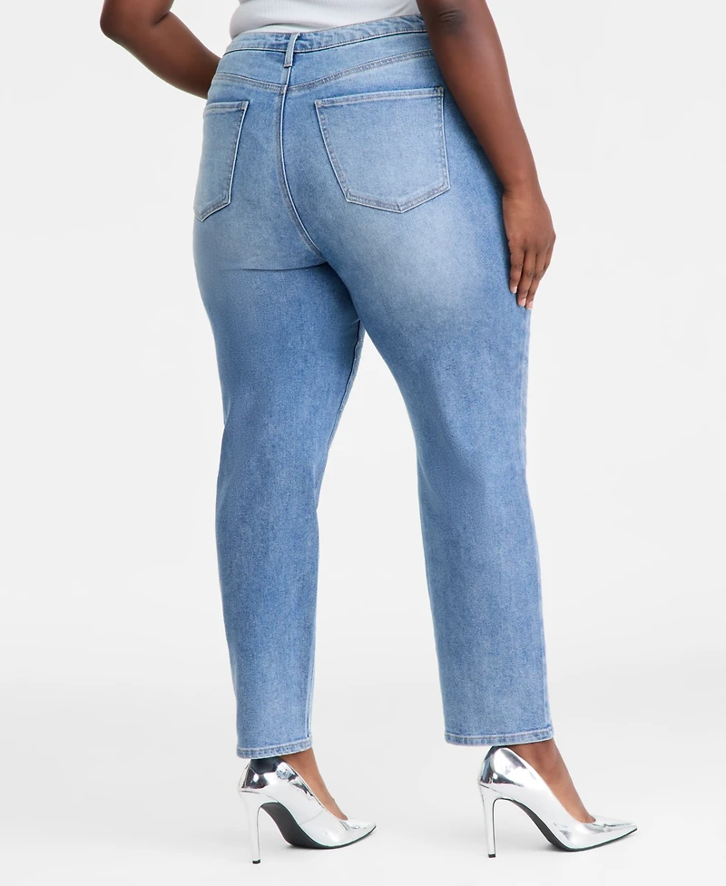 I.n.c. International Concepts Plus Embellished Straight-Leg Jeans, Macy's Exclusive
