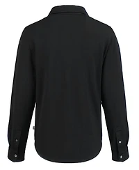 Cutter & Buck Women's Advantage Tri-Blend Eco Soft Pique Long Sleeve Knitted Button Up