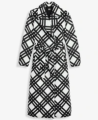 I.n.c. International Concepts Women's Belted Plaid Coat, Macy's Exclusive