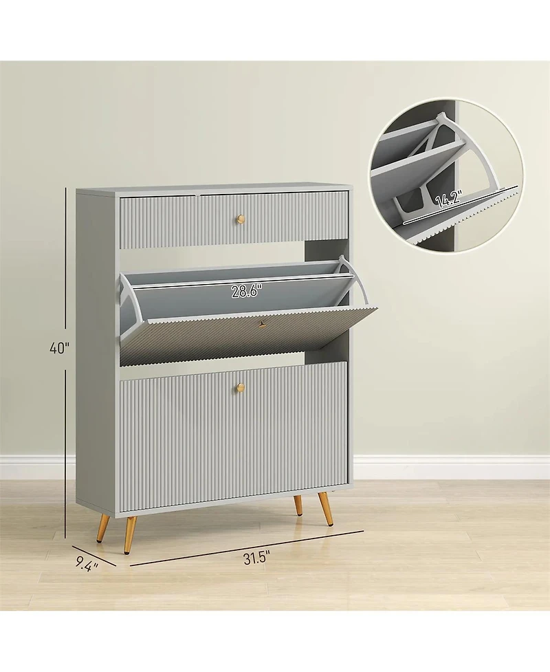 Slickblue Shoe Cabinet with Adjustable Shoe Rack for Organized and Space-Saving Storage For Entryway