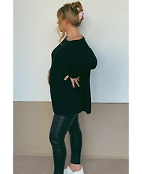 Pinkblush Maternity Black Soft Knit Boatneck Dolman Sleeve Sweater