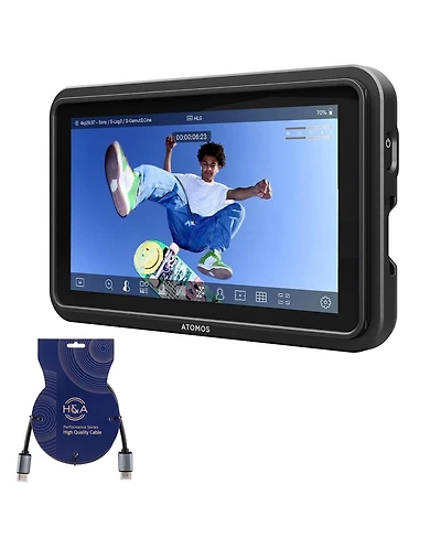 Atomos Shinobi Go Hdmi 4K Camera Field Monitor with Hdr Touchscreen, All Day Battery Life, and Lightweight Design + Hdmi Cable