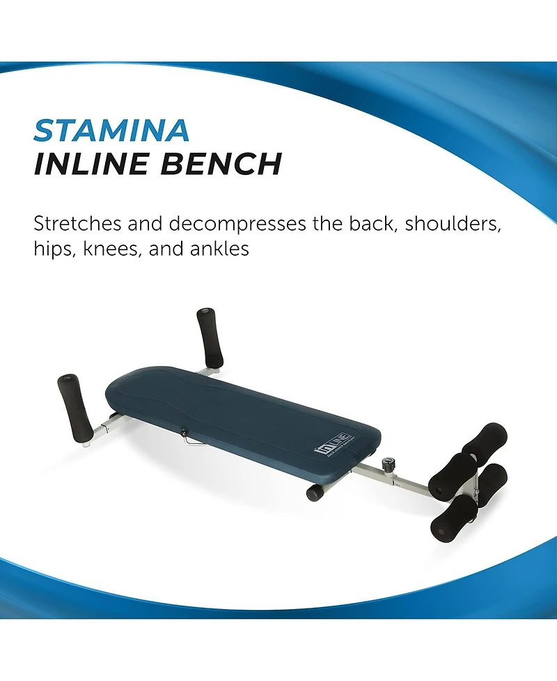 Stamina Products InLine Traction System Joints and Back Stretch Bench, Blue Gray
