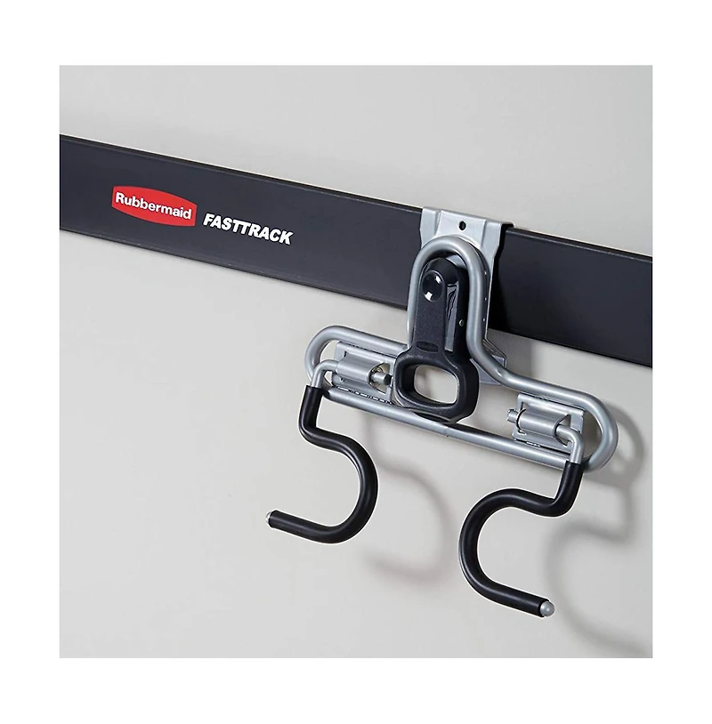 Rubbermaid FastTrack Wall S Hook 2 Handle Storage Organizer Rack for Hand Tools