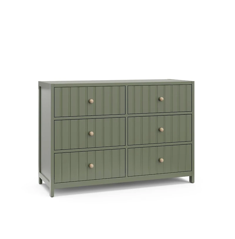 Graco Teddi 6 Drawer Double Dresser (Olive)
