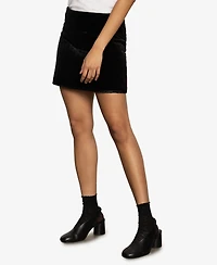 Sanctuary Women's Quilted Velvet Stretch Mini Skirt