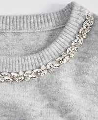 I.n.c. International Concepts Women's Long-Sleeve Embellished-Neck Sweater