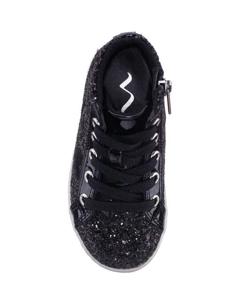 Nina Little and Big Girls Glitter High Top Sneakers