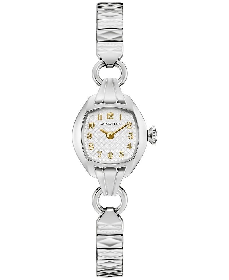 Caravelle Women's Vintage Classic Silver-Tone Stainless Steel Expansion Watch, 19mm
