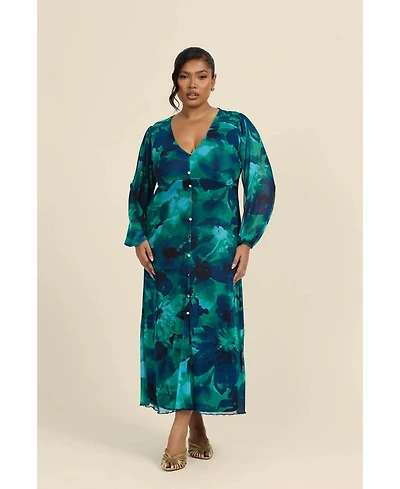 Fashion-szn Curve Women's Plisse Midi Dress