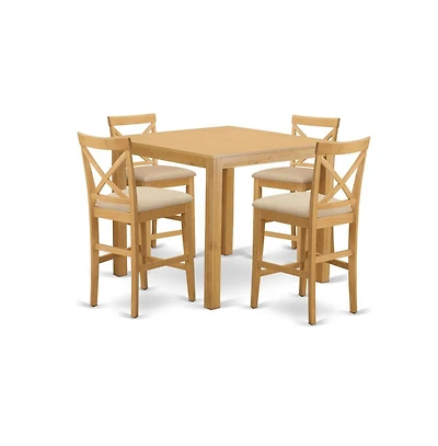 East West Furniture 5 Pc counter height set - counter height Table and 4 Kitchen bar stool.