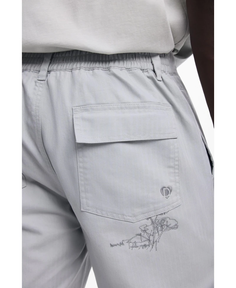 Desigual Men's Tailored long trousers with embroidery