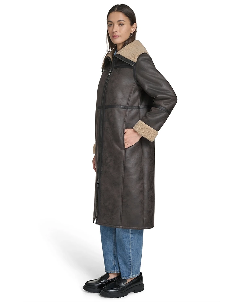 Levi's Women's Fx Shearling Funnel Coat