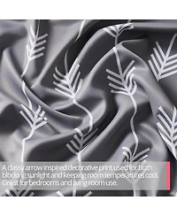 Hlc.me Arrow Printed Privacy Blackout Energy Efficient Room Darkening Thermal Grommet Window Curtain Drape Panels for Bedroom