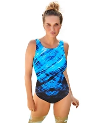 Swimsuits for All Women's Chlorine Resistant High Neck One Piece Swimsuit