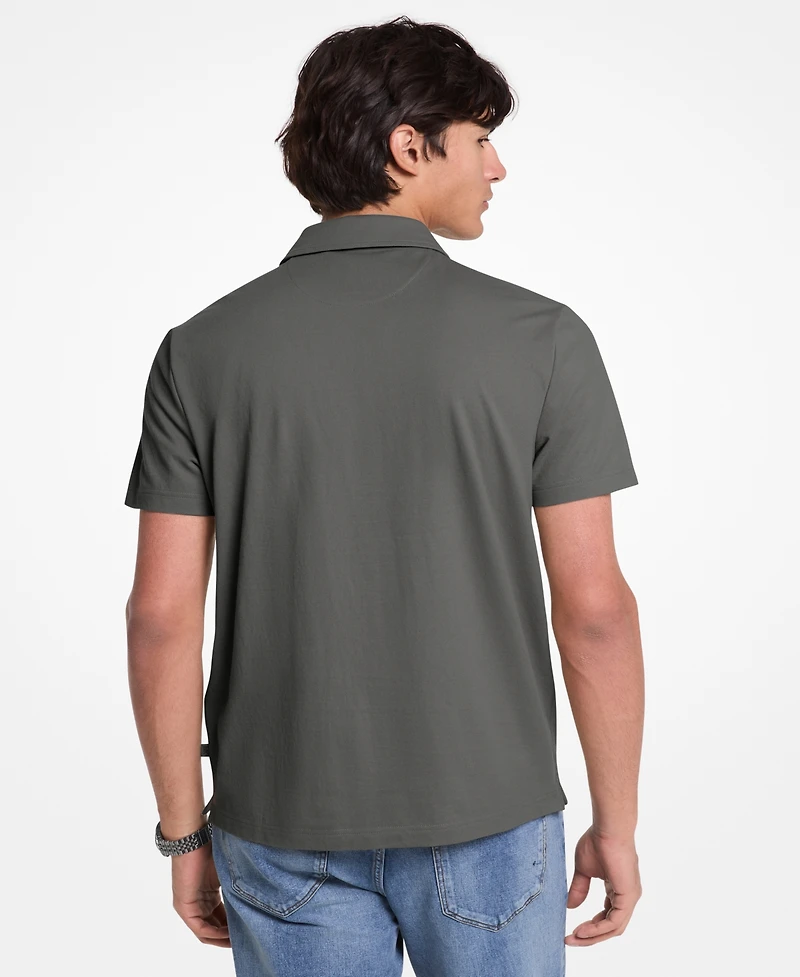 Michael Kors Men's Sleek Regular-Fit 1/4-Zip Pique Polo Shirt