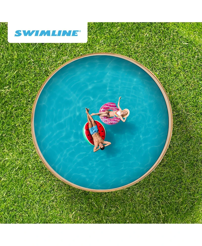 Swimline LI214820 21' Solid Blue Round Above Ground Swimming Pool Overlap Liner
