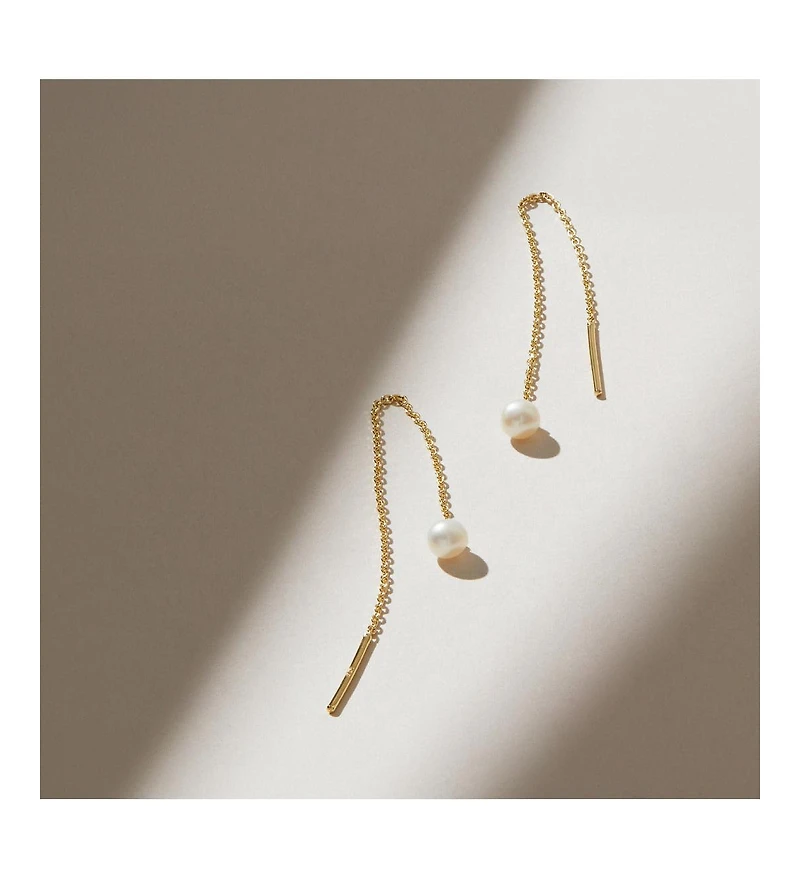 Ana Luisa Pearl Threader Earrings - Abrielle