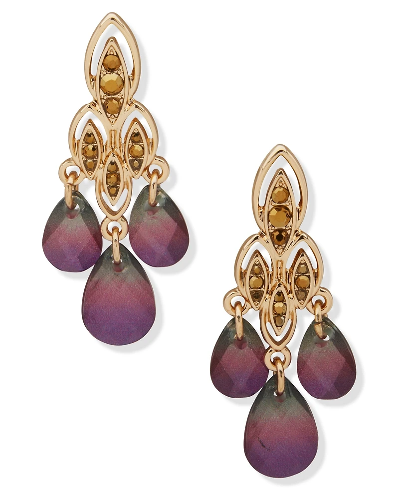 lonna & lilly Glass and Resin Stone Chandelier Earrings