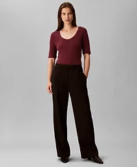 Calvin Klein Women's Scoop Neck Ribbed T-Shirt