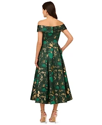 Adrianna Papell Women's Off-The-Shoulder Midi Dress