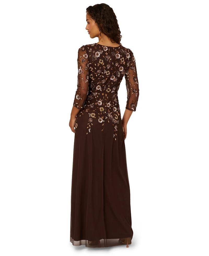 Adrianna Papell Women's Beaded Maxi Dress