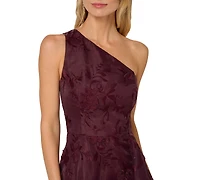 Adrianna Papell Women's Embroidered Ruffle Gown