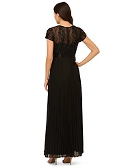 Adrianna Papell Women's Bead Pleat Long Dress