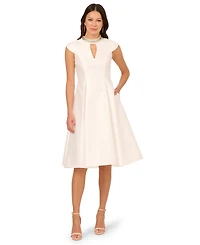 Adrianna Papell Women's Keyhole Mikado Midi Dress