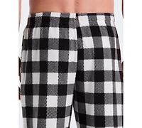 Perry Ellis Portfolio Men's Fleece Buffalo Plaid Print Sleep Pants