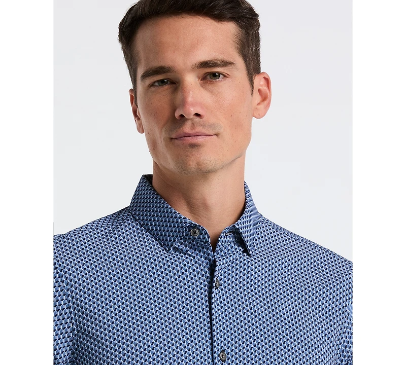 Perry Ellis Men's Long Sleeve Geometric Print Shirt