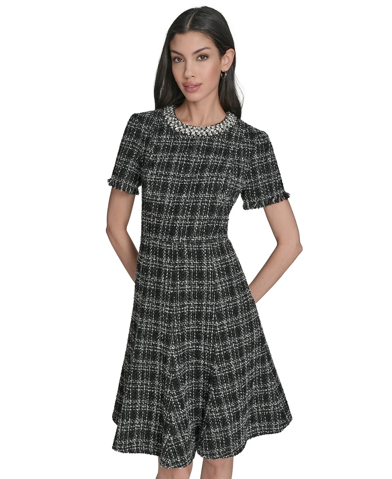 Eliza J Women's Crewneck Tweed Dress