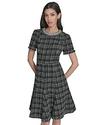 Eliza J Women's Crewneck Tweed Dress
